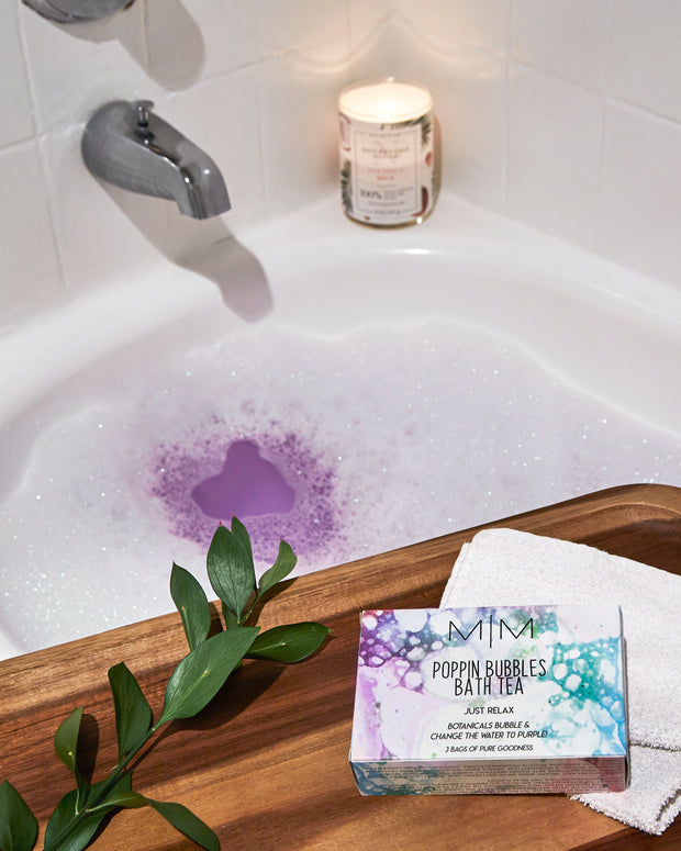 Purple Bubble Bath Tea with Sea Salts, Herbs, & Essential Oils - Special Relaxation Formula - JUST RELAX